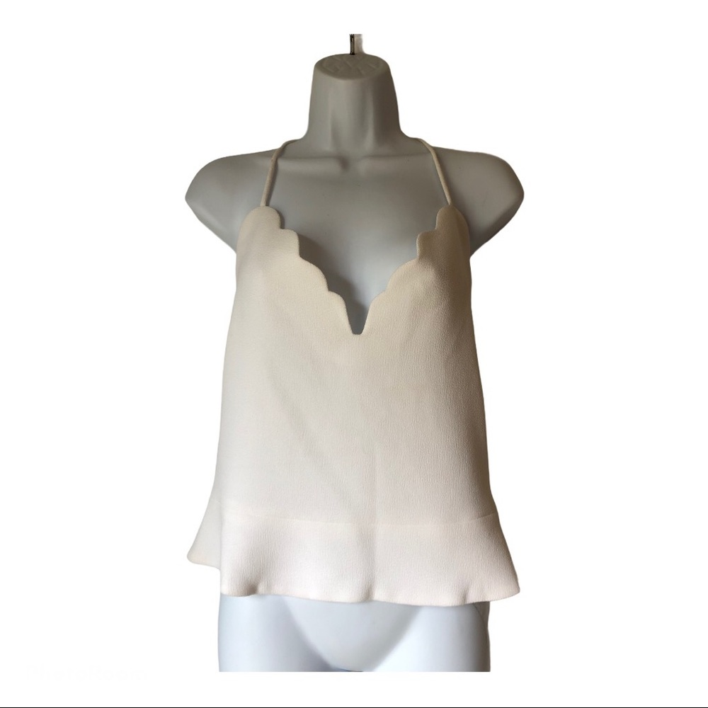 Carven white scalloped cami top